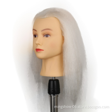 100% real human hair hairdresser doll barber mannequin hair training head